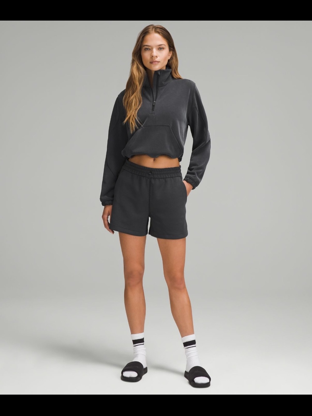 Women's Charcoal Athletic Pull-On Shorts